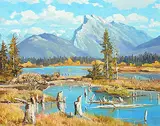Duncan MacKinnon Crockford, The Beaver Lodge and Mt. Rundle, Banff, Alberta