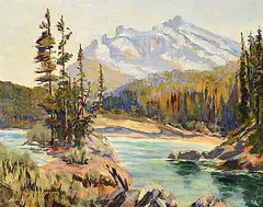 Untitled - Peaking Mountain by William M. Davidson, oil on canvas, sold May 2024