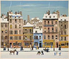Michel Delacroix, Untitled - French Street Scene #109/150, colour lithograph on paper