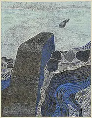 René Derouin, LG II Baie de James #8/25, 1978, colour wood block on paper