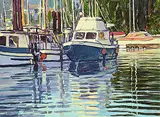 William Duma, At the Landing, oil on canvas board