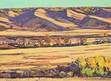 William Duma, Pattern on the Hills, oil on canvas board