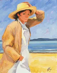 George Arthur Evoy, Beach Walk, 1989, oil on canvas