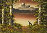 Levine Flexhaug, Untitled - A Moose, oil on wood board