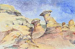 Rosemarie Gall, Untitled - Badlands Beauty, 1980, watercolour on paper
