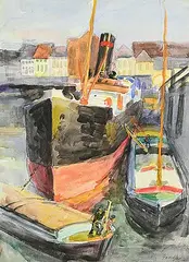 Roy Charles Gamble, Untitled - Docked, watercolour on paper