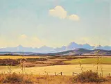 Roland Gissing, Near Pincher Creek, 1964, oil on canvas board