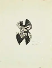 Terry Haass, Double Personality, etching on paper