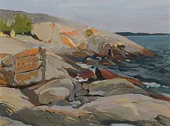 Sylvia Hahn, The Outer Islands, Parry Sound, 1954, oil on paper board