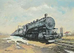 Tag Kim, Untitled - The Steamer, oil on canvas board