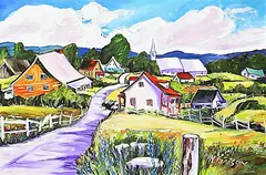 Nicole Levesque, Charlevoix [Rang St. Urbain], 1999, oil on canvas