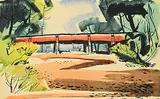 Luke Orton Lindoe, The Bridge, watercolour on paper