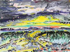 Gabor L. Nagy, The Surreal Prairie, 1981, watercolour on paper