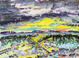 Gabor L. Nagy, The Surreal Prairie, 1981, watercolour on paper