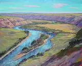 Stan Phelps, Red Deer River from the Orkney Viewpoint, 2023, oil on canvas