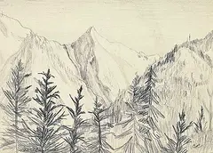 Near Canmore by Clifford Foard Robinson, graphite on paper, sold May 2024