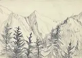 Clifford Foard Robinson, Near Canmore, graphite on paper