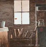 Allen Sapp, Untitled - Stocked for Winter, acrylic on canvas