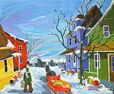 Claude Simard, The Milk Man, oil on wood board