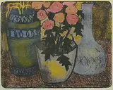 John Harold Thomas Snow, Still Life with Plant #Ed. 7, 1957, colour lithograph on paper
