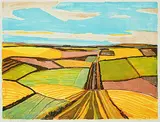 John Harold Thomas Snow, Prairie Fall #20/50, colour lithograph on paper