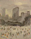 Tristan Tondino, Masterpiece in a Box [Wollman Rink], 2008, oil on wood board