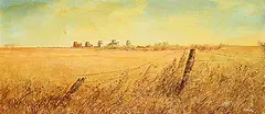Armand Frederick Vallee, Untitled - Elevators on the Prairies, oil on canvas