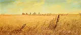 Armand Frederick Vallee, Untitled - Elevators on the Prairies, oil on canvas