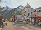 Jim Vest, Untitled - State Street in Skagway, Alaska, gouache on paper