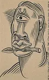 Jan Wade, Cyclops, Tree, Nature and Luck - Man and Psychic Forces, 1994, ink on paper