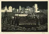 George Weber, City by Night, Edmonton, 1976, colour silkscreen on paper