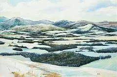 Colin Williams, Foothills - Black Diamond, oil on wood board