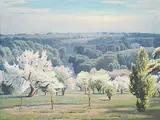 Frederick Henry Brigden, The Orchard Spring, oil on canvas