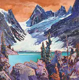 John H. Burrow, Glacial Alpine Flowers, acrylic on canvas board