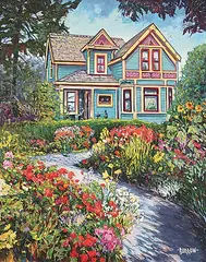 John H. Burrow, Peninsula Cottage, acrylic on canvas