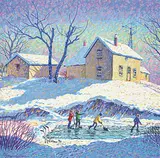 William Roy Brownridge, The Pond at the Old Place, acrylic on canvas