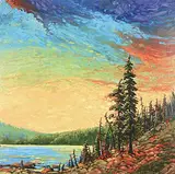 Rod Charlesworth, Evenings Edge [Waskesiu], oil on canvas