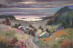 Bruno Cote, Cacouna on the St. Lawrence, oil on canvas