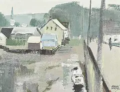 Adrian Dingle, From the Pier [St. Andrews by the Sea, N.B.], oil on wood board