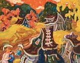 Real Fournier, Pluie de Soleil, acrylic on canvas