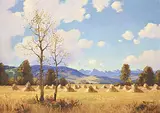 Roland Gissing, Harvest Bow Valley, 1955, oil on canvas