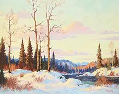 Roland Gissing, Winter Evening in the Foothills, 1950, oil on canvas
