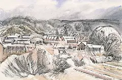 Henry George Glyde, Untitled - Near Harpenden, Beds, 1959, watercolour and ink on paper
