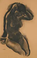 Edwin Holgate, Nude, Artist's Wife, charcoal on paper