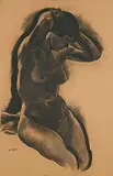 Edwin Holgate, Nude, Artist's Wife, charcoal on paper