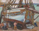 Yvonne McKague Housser, In a Cornish Harbour - Low Tide, 1924, oil on canvas