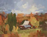 D. Mackay Houstoun, Gentle Rain - Hill Farm, 1980, oil on canvas
