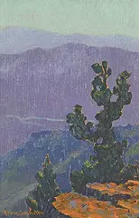 Frank Johnston, Algoma Canyon, 1919, oil on wood board