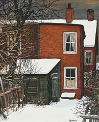 John Kasyn, Back of Augusta Street, oil on wood board