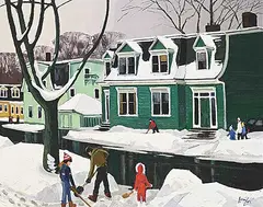 Anthony Law, Shovelling - Bland Street - Halifax, N.S., 1984, oil on canvas